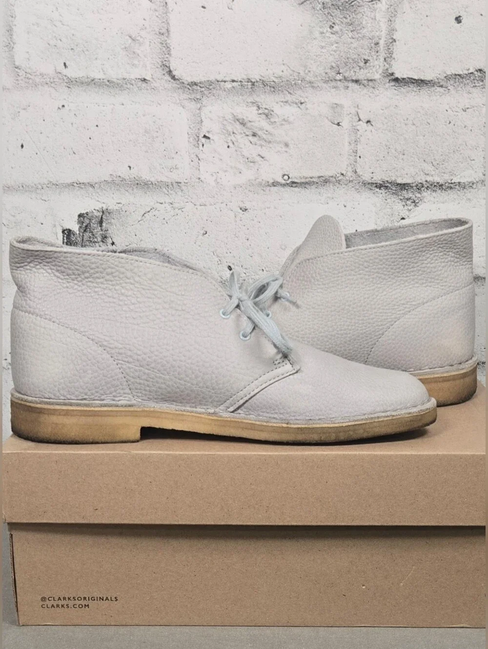 Clarks Originals Desert Boot Light Blue Leather Chukka Boots Size 9.5